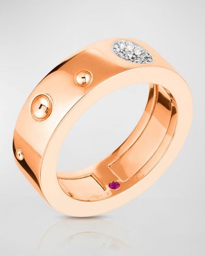 Roberto Coin Pois Moi Luna 18k Rose/white Gold Diamond Ring, Size 6.5 - Pink