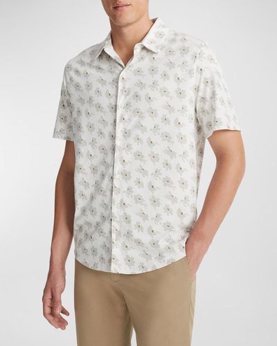 Vince Abstract Daisies Sport Shirt - White