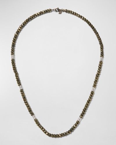 Armenta Sterling & Pyrite Gemstone Beaded Necklace - Metallic