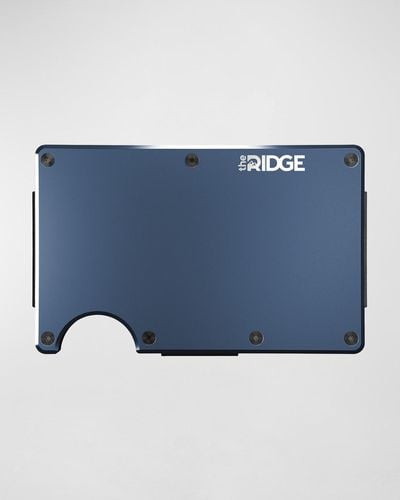 THE RIDGE Rfid Cash Strap Metal Wallet, Aluminum - Blue