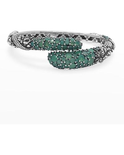 Stephen Dweck Faceted Green Open And Close Bangle