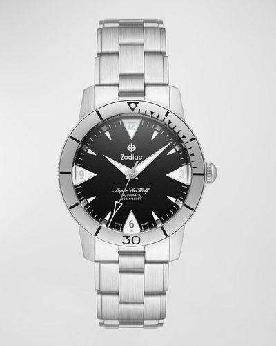 Zodiac Super Sea Wolf 53 Skin Automatic Stainless Steel Bracelet Watch, 39Mm - White