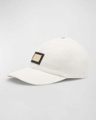 Dolce & Gabbana Engraved Logo Plaque Baseball Cap - White