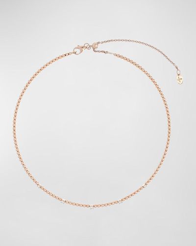 Krisonia 18k Rose Gold Necklace With Diamonds - White