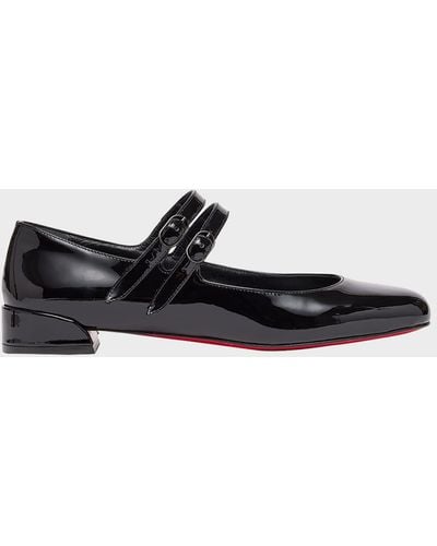 Christian Louboutin Sweet Jane Patent Sole Ballerina Flats - Black