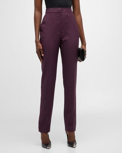 Alexander McQueen Straight-leg Wool Pants - Purple