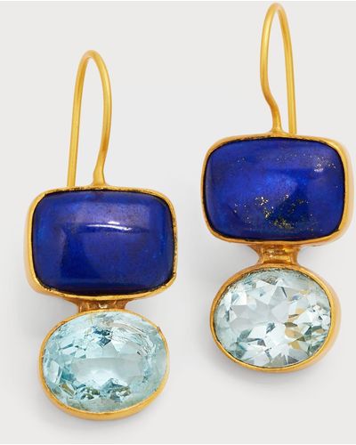 Dina Mackney Lapis And Topaz Earrings - Blue