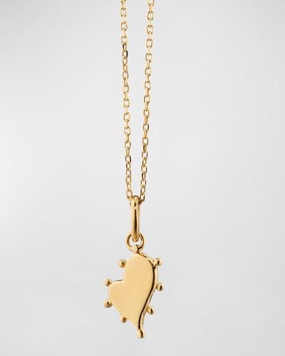 Monica Rich Kosann 18k Yellow Gold Petite Heart Pendant Necklace - Metallic