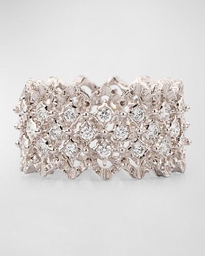 Buccellati Rombi 18K Diamond Wide Band Ring, Size 56 - Natural