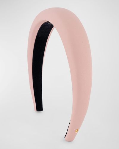 Alexandre De Paris Padded Rose Leather Headband - Pink