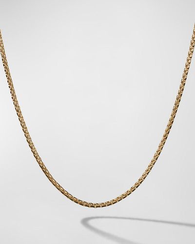 David Yurman Box Chain Necklace In 18k Gold, 1.7mm, 22"l - White