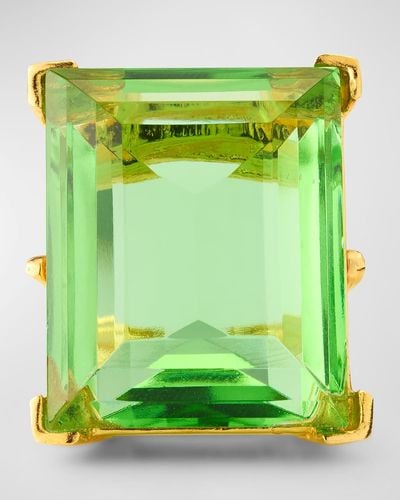 Kenneth Jay Lane Polished Gold-plated Peridot Ring - Green