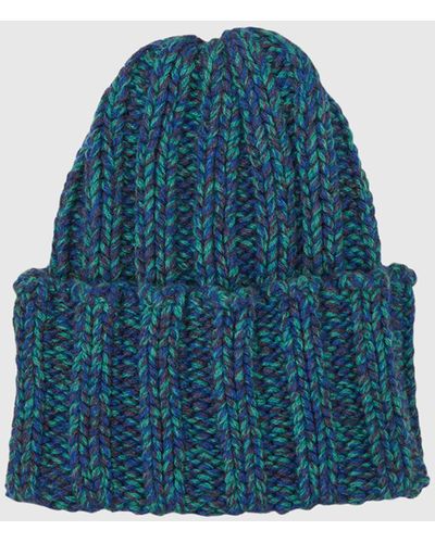 Inverni Chunky Rib-knit Cashmere Beanie Hat - Blue