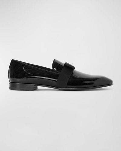 Paul Stuart Henry Patent Leather Loafers - Black