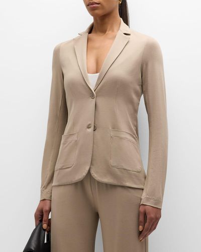 Majestic Filatures Soft Touch Two-Button Blazer - Natural