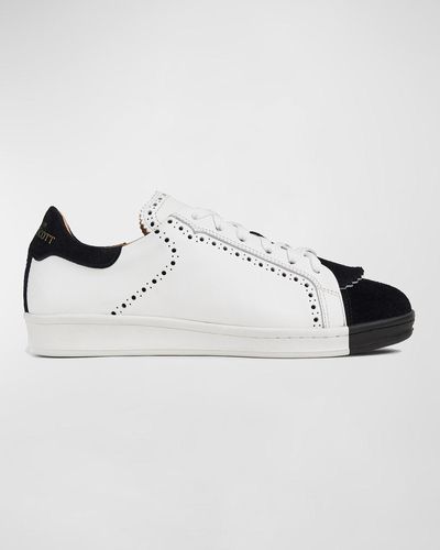The Office Of Angela Scott The Elliot Mixed Leather Low-top Sneakers - Metallic