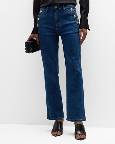 10 Crosby Derek Lam Goldie High Rise Cropped Flare Jeans - Blue