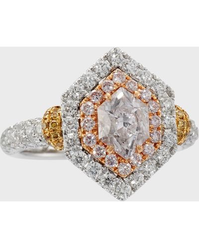 Alexander Laut Fancy-cut Pink Diamond Ring In 18k Gold, Size 6 - White