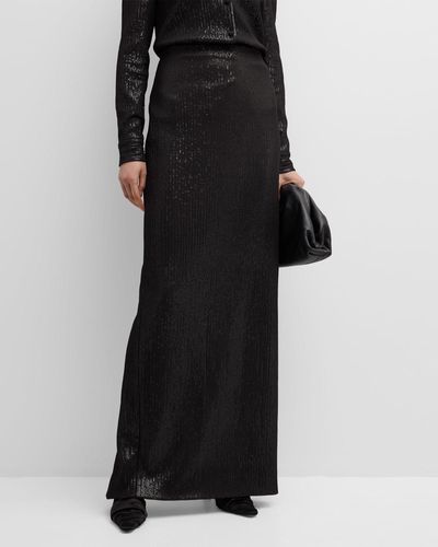 Rosetta Getty Sequin Maxi Skirt - Black