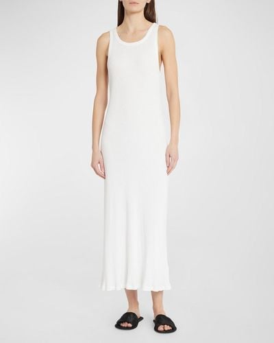 The Row Yule Sleeveless Rib Maxi Dress - White