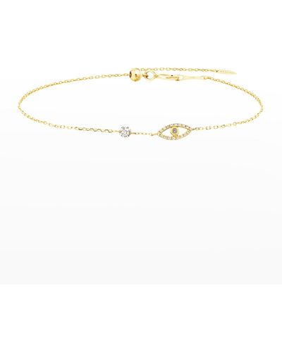 PERSÉE Symboles Single Diamond Eye Bracelet - White