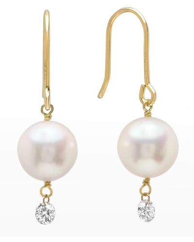 Nicha Jewelry Diamond And Pearl Earrings - White