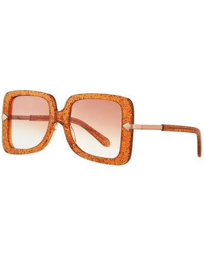 Karen Walker Eden Square Plastic & Metal Sunglasses - Brown