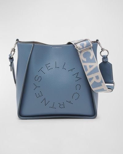 Stella McCartney Perforated Logo Faux-leather Shoulder Bag - Blue