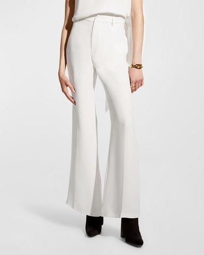 Careste Piper High-rise Silk Flare Pants - White