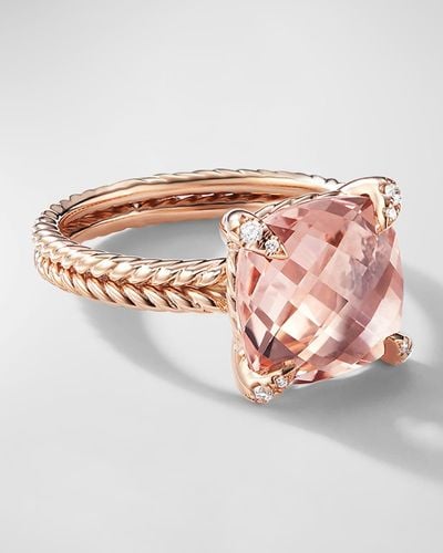 David Yurman Chatelaine Ring With And Diamonds - Pink