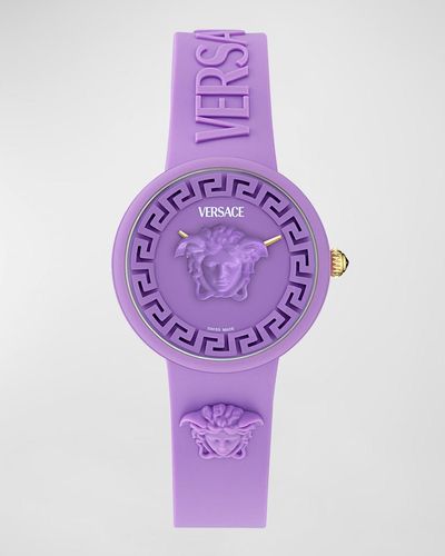 Versace 38Mm Medusa Pop Watch With Silicone Strap And Matching Case - Purple