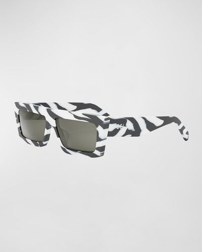 Celine Flat-top Rectangle Sunglasses - Metallic