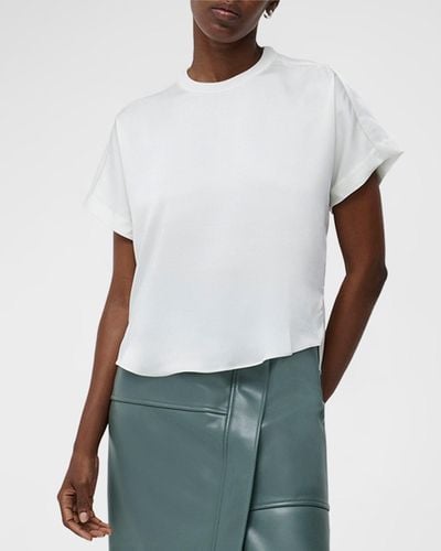 Jonathan Simkhai Addy Short-Sleeve Combo T-Shirt - White