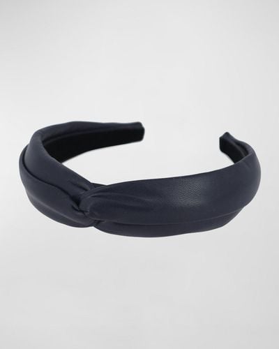 Alexandre De Paris Twisted Leather Headband - Blue