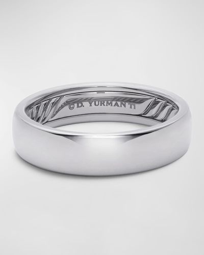 David Yurman Dy Classic Band Ring In Titanium, 6mm - Gray