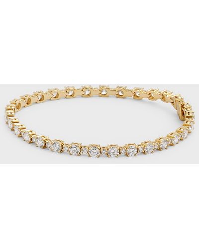 Neiman Marcus 18k Yellow Gold Round Diamond Tennis Bracelet - Metallic