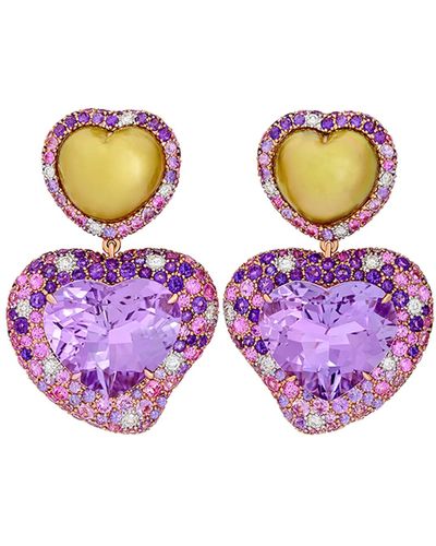 Margot McKinney Jewelry Hearts Desire Rose De France Amethyst Earrings - Purple