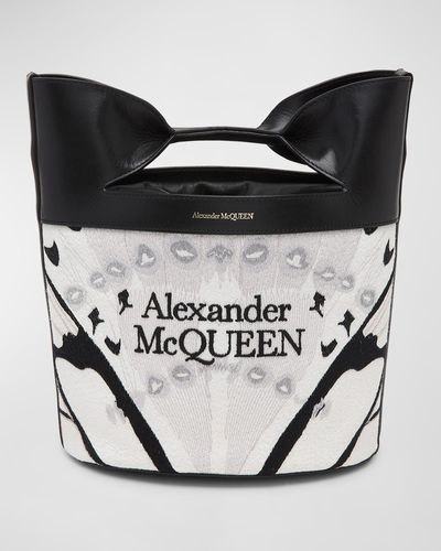 Alexander McQueen The Bow Logo Bucket Bag - White