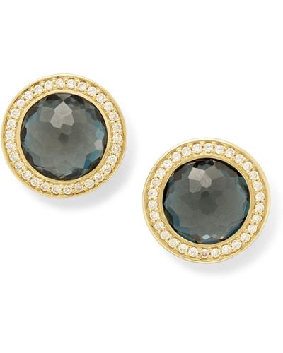 Ippolita Stud Earrings In 18k Gold With Diamonds - Metallic