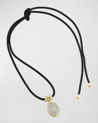 Emily P. Wheeler Soft Scarab Necklace With 18k Yellow Gold And Diamonds - White