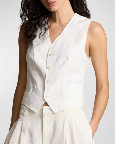 Polo Ralph Lauren Linen-Cotton Vest - White