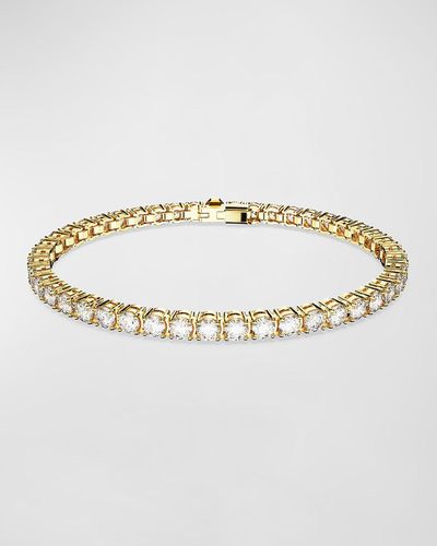 Swarovski Matrix-Plated Round-Cut Crystal Tennis Bracelet - Metallic