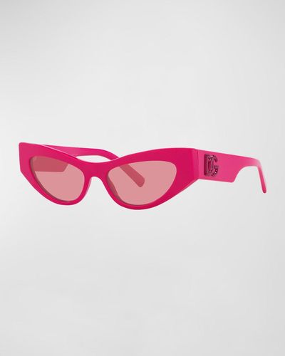 Dolce & Gabbana Monochrome Dg Acetate Cat-Eye Sunglasses - Pink