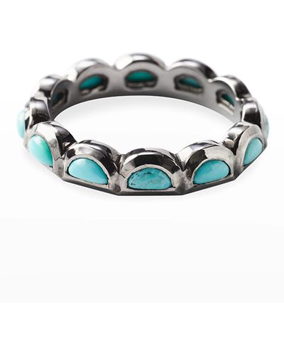 Nakard Scallop Band Ring With Turquoise, Size 6.5 - Green