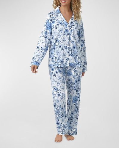Bedhead Printed Organic Cotton Pajama Set - Blue