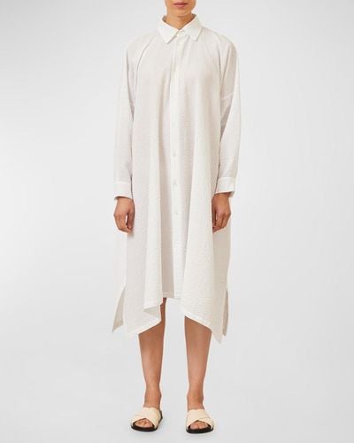 Eskandar Dps Shirt Dress With Collar - White