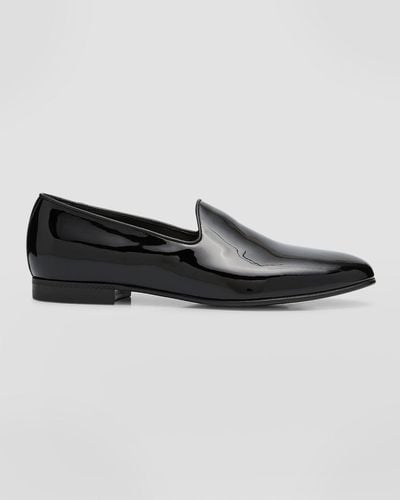 Zegna Palermo Pantent Leather Loafers - Black