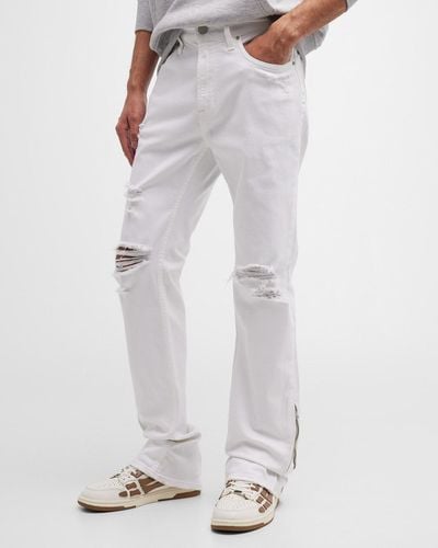 Hudson Jeans Walker Zipper Kick Flare Jeans - White
