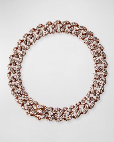 Leo Pizzo 18k Rose Gold Diamond Pave Curb-link Bracelet - Pink