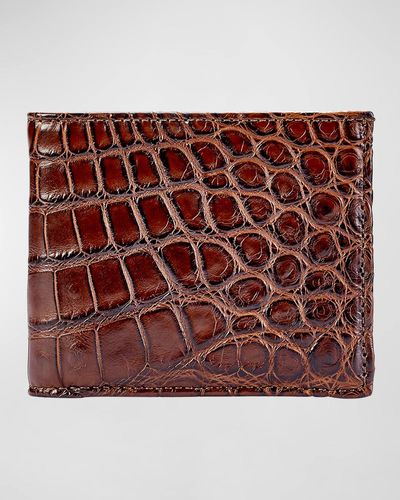 Graphic Image Alligator Leather Wallet - Red